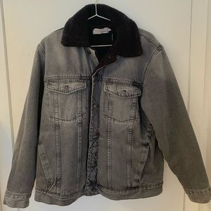 Calvin Klein Fleece/Borg Lined Denim Jacket Grey
